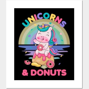 Unicorns and Donuts Posters and Art